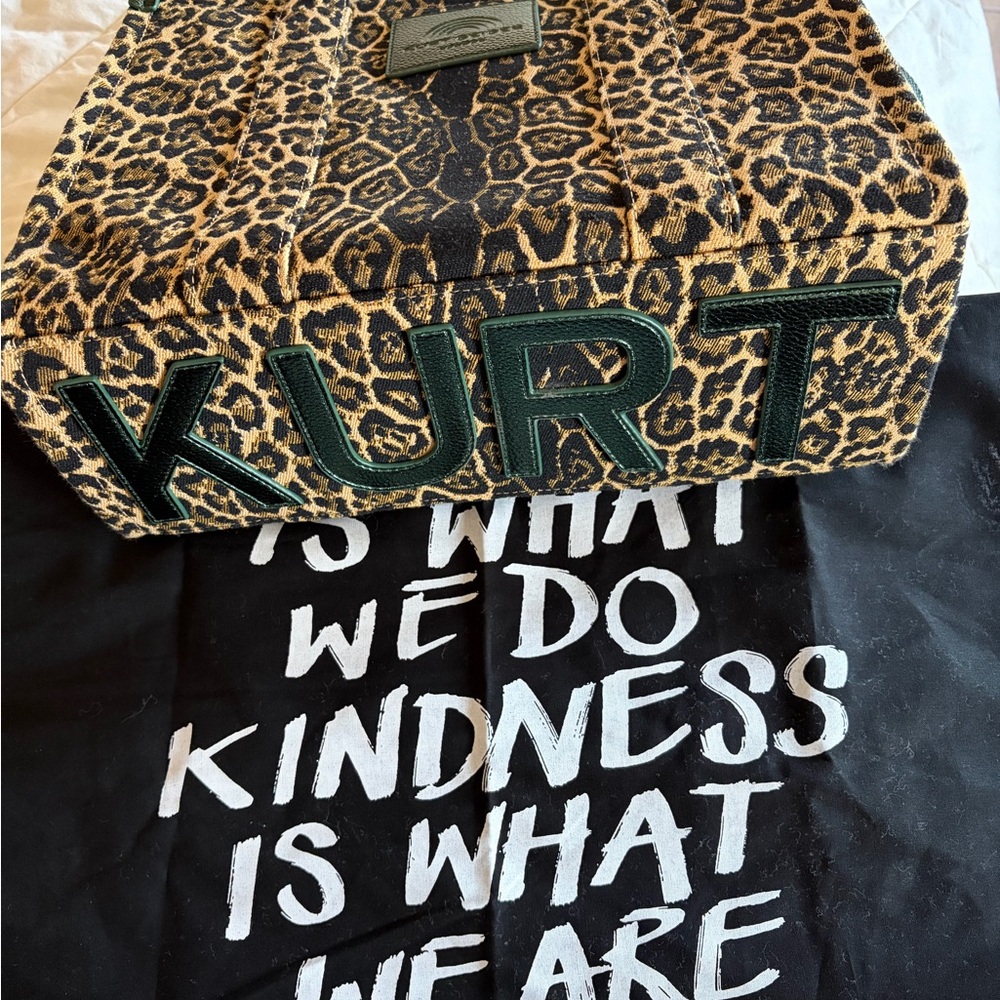 Kurt Geiger SouthBank Animal Print Tote with Metallic Green Accents - Picture 3 of 9